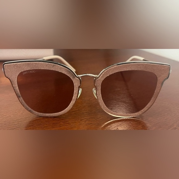 Jimmy Choo Nile/S 0S0J2M 63mm Cat Eye Sunglasses Glitter / Silver / Pink - Italy - Picture 4 of 4